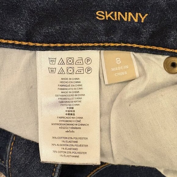 Michael Kors Womens Skinny Jeans Size 8 Blue Mid Rise Stretch Logo 5-Pockets EUC - Picture 14 of 15